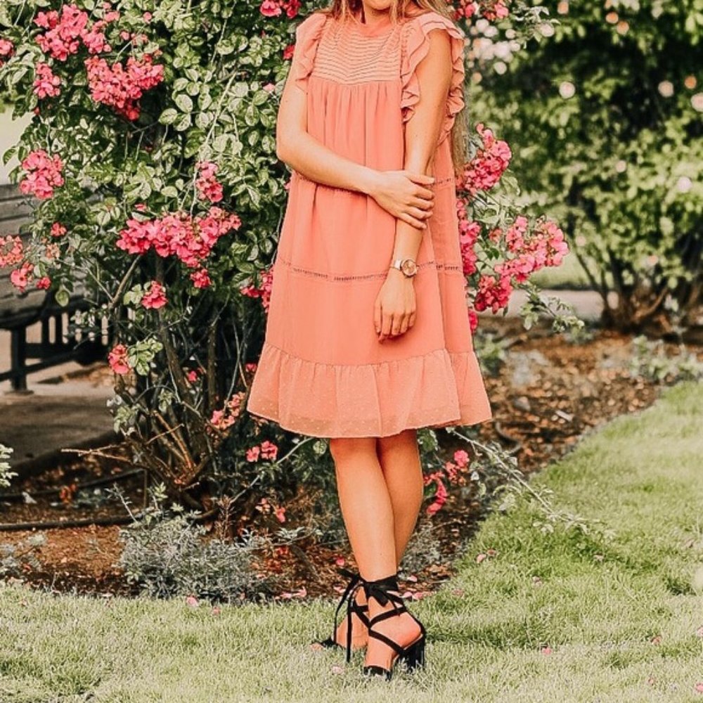 Pink ruffled dress